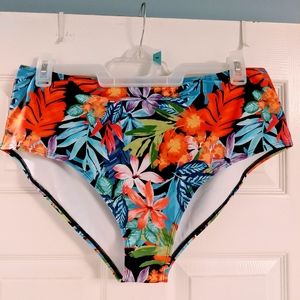 Bikini Swimsuit Bottom Floral Hawaiian Tropical Bottom Size 20